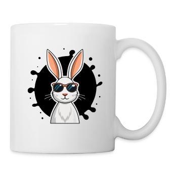 Chic Bunny Cartoon-Sonnenbrille - Tasse - Weiß - Rechts