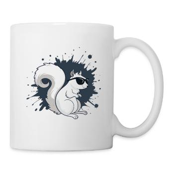Écureuil blanc chic avec lunettes noires - Mug blanc - blanc - Droite