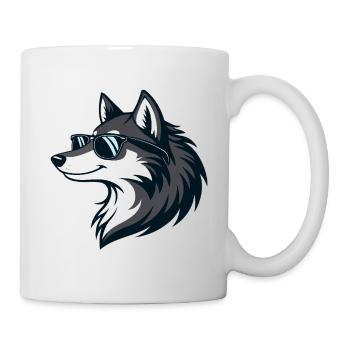 Moderne Wolf-Sonnenbrillen - Tasse - Weiß - Rechts