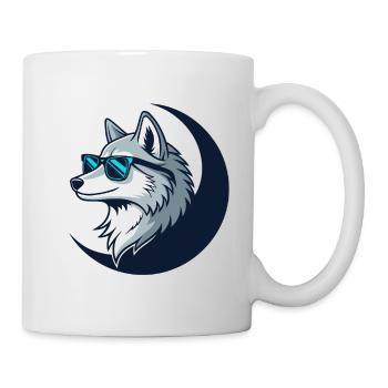 Loup Lunatique Lunettes Soleil - Mug blanc - blanc - Droite