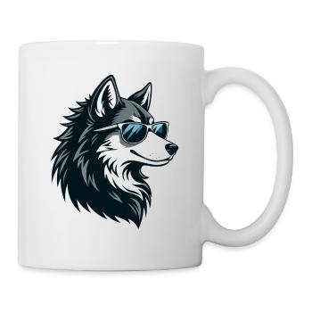 Loup Husky Lunettes Soleil - Mug blanc - blanc - Droite