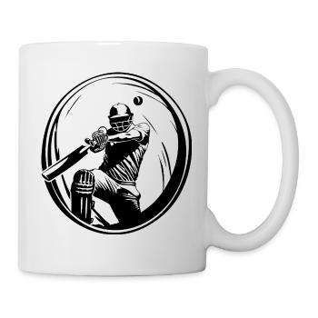 Silhouette de l’homme de cricket - Mug blanc - blanc - Droite
