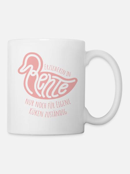 Erzieherin in Rente - feminin, lustiges Wortspiel - Tasse - Weiß