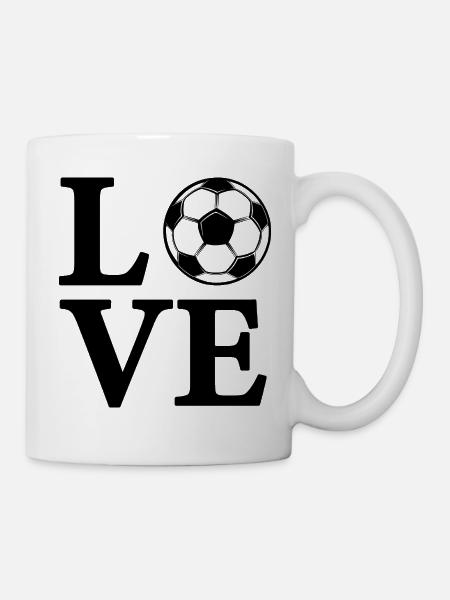 Ich liebe Fußball - Tasse - Weiß