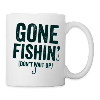 Angler T-Shirt,  gehe Angeln Hoodie, Tasse - Tasse - Weiß - Rechts