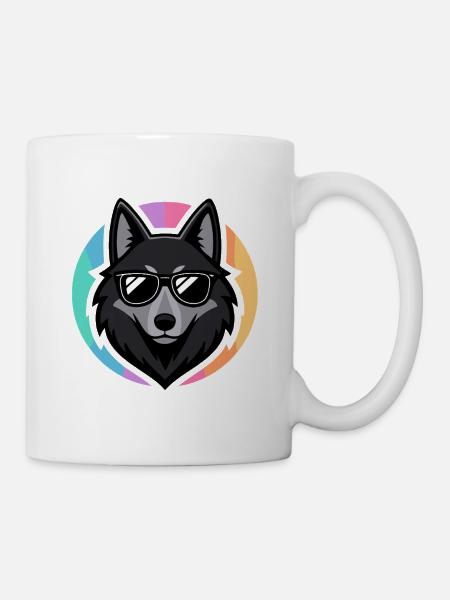 Wolf-Chic-Sonnenbrillen - Tasse - Weiß