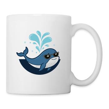 Whale Stylish Black Glasses - Mug - white - Right