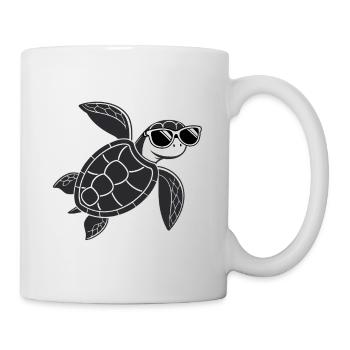 Black Sea Turtle Chic Sun and Glasses - Mug - white - Right