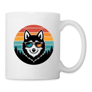 Husky rétro soleil lunettes - Mug blanc - blanc - Droite