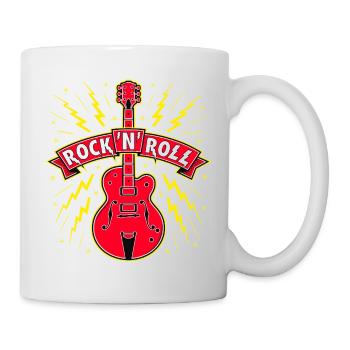 Guitar Rock 'N' Roll Banner - Tasse - Weiß - Rechts
