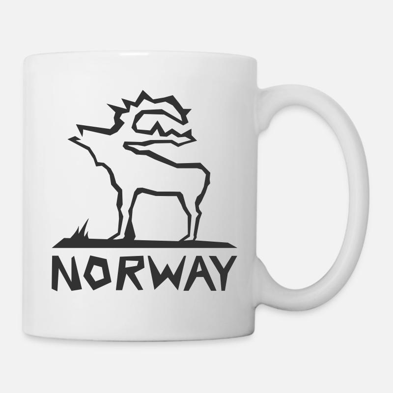 Moose Norway Scandinavia Illustration - Mug - white