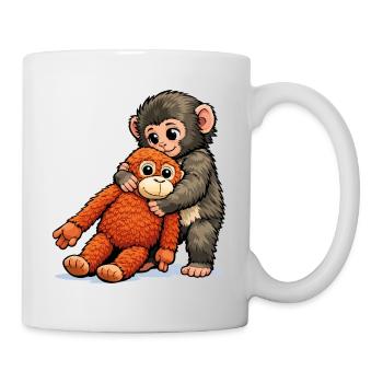 Bébé Singe Coup de Poing - Mug blanc - blanc - Droite