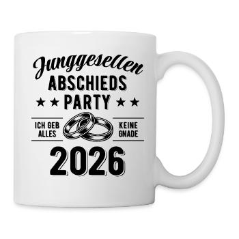 Enterrement de vie de garçon 2026 | Entrez votre nom - Mug blanc - blanc - Droite