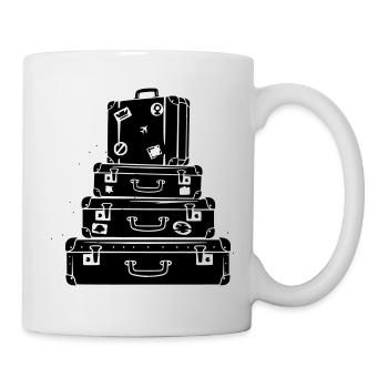 Suitcase Stack Vintage Travel - Mug - white - Right
