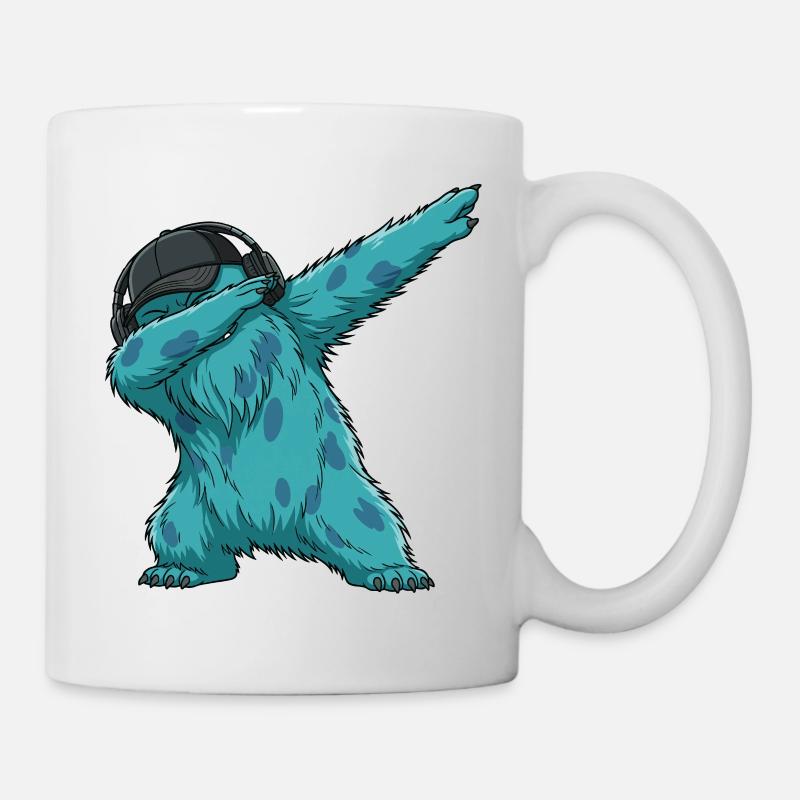 Tupfender Monster Fluffonster Fluffo tanzt - Tasse - Weiß