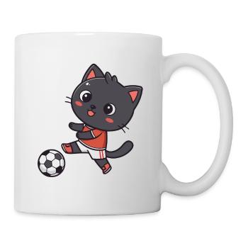 Kitten Footballer Cartoon Football - Mug - white - Right