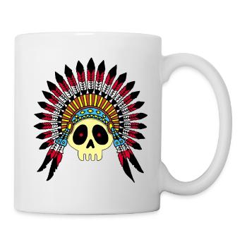 Indian Chief Skull (Farbe) - Tasse - Weiß - Rechts
