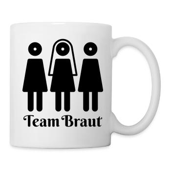 Team Braut, Hochzeit, Braut Party - Tasse - Weiß - Rechts