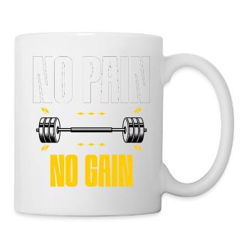 No Pain No Gain – Gym Motivation - Tasse - Weiß - Rechts