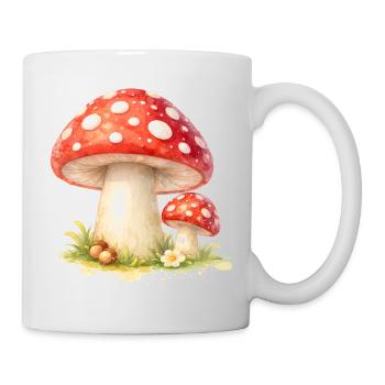 Toadstool Illustration Red Mushroom Nature Motif - Mug - white - Right