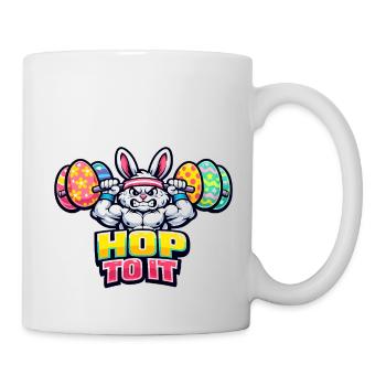 Ostern Gym Pumpernickel Hantel Muskeln - Tasse - Weiß - Rechts