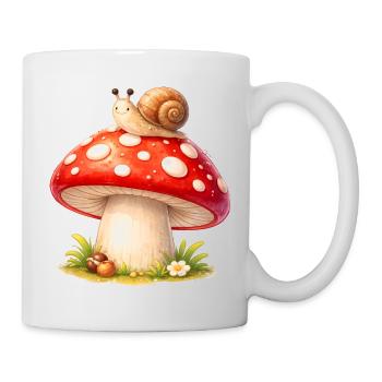 Toadstool with Snail Cute Forest Motif - Mug - white - Right