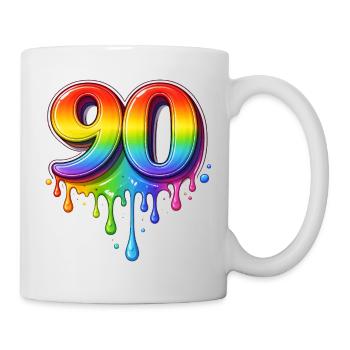90 Rainbow Retro Number - Mug blanc - blanc - Droite