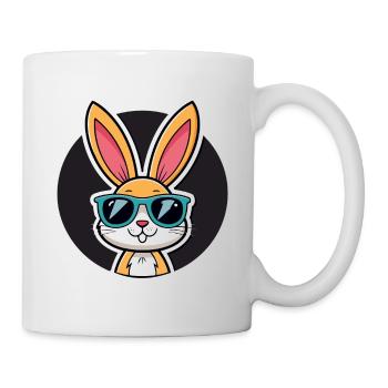 Lapin solaire en lunettes bleues - Mug blanc - blanc - Droite