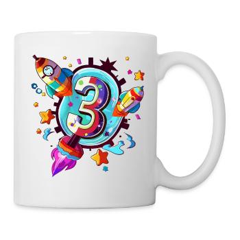 3rd Birthday Rocket Art - Mug - white - Right