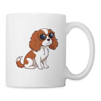Chien Cavalier Glam Lunettes - Mug blanc - blanc - Droite