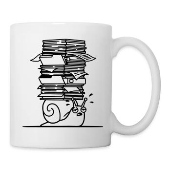 Schnecke Papierstapel Büro Outline - Tasse - Weiß - Rechts