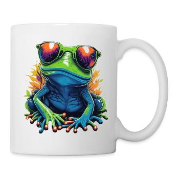 Tropischer Frosch mit Sonnenbrille - Tasse - Weiß - Rechts