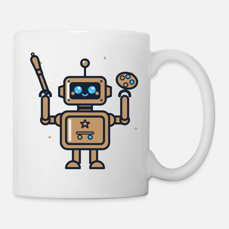 Cosmic Robot Artist Palette - Tasse - Weiß
