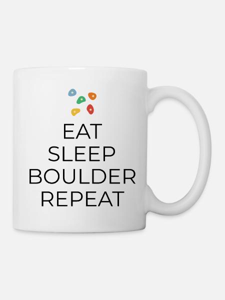 Eat - Sleep - Boulder - Repeat - Design Bouldering - Mug - white
