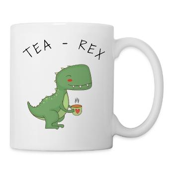 Funny T-Rex Tea Time - Mug - white - Right