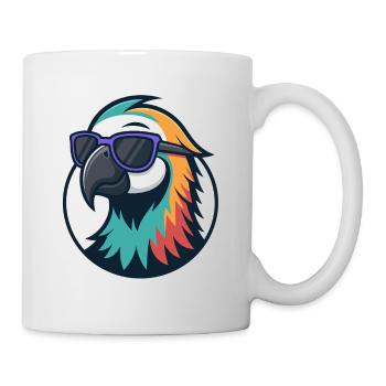 Colorful Parrot With Glasses - Mug - white - Right