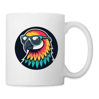 Colorful Parrot with Sunglasses - Mug - white - Right