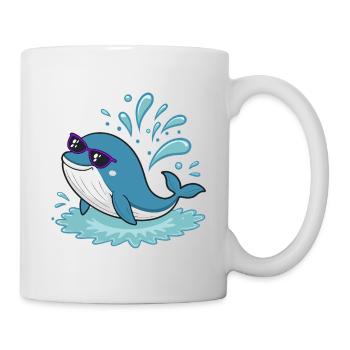 Surferwal mit Sonnenbrille - Tasse - Weiß - Rechts