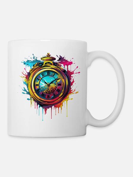 Uhr - Zeit - Zeitlos - Tasse - Weiß