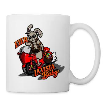 Eier Hasen Biker Motiv – Hasta La Vista Baby - Tasse - Weiß - Rechts