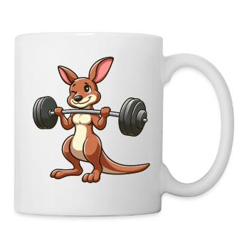 Entraînement avec haltère Chibi Kangaroo Joyeux - Mug blanc - blanc - Droite