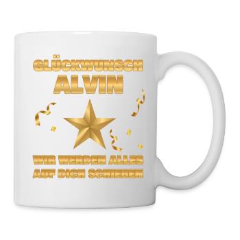 Abschiedsgeschenk Alvin - Tasse - Weiß - Rechts