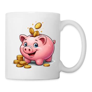 Sparschwein Glücksgold - Tasse - Weiß - Rechts