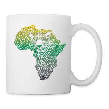 Africa-_continent_silhouette-_leopard_head_and_ - Tasse - Weiß - Rechts