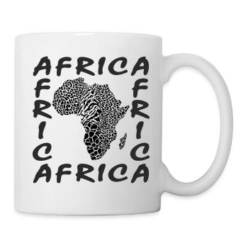 Africa-_continent_silhouette-_wild_animal_skin_ - Tasse - Weiß - Rechts