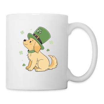 Laabrador Dog Hat Green Clover Lucky Charm - Mug - white - Right