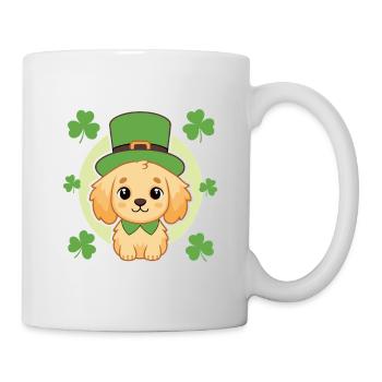 Chiot mignon irlandais avec chapeau vert - Mug blanc - blanc - Droite