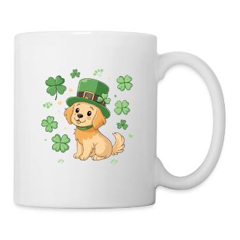 Chien Labrador Leprechaun et Trèfle Vert - Mug blanc - blanc - Droite