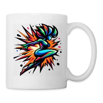 Sprinteur néon coloré - Mug blanc - blanc - Droite
