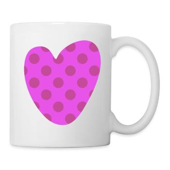 Heart Dots Dots Pattern Love Love Joie de vivre - Mug - white - Right